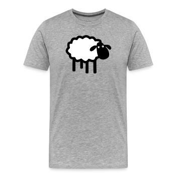 Kuckuck-Schaf-Silhouette - Männer Premium Bio T-Shirt - Grau meliert - Vorne - Damien (186cm)