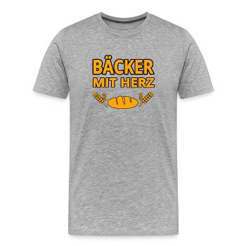 Baker - Men's Premium Organic T-Shirt - heather grey - Front - Damien (186cm)