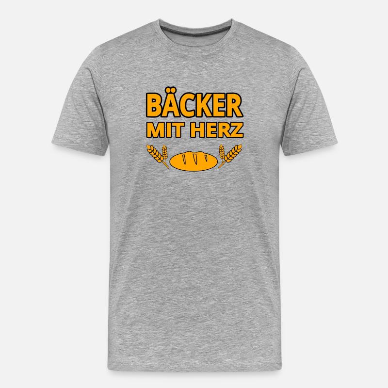 Bäcker - Männer Premium Bio T-Shirt - Grau meliert