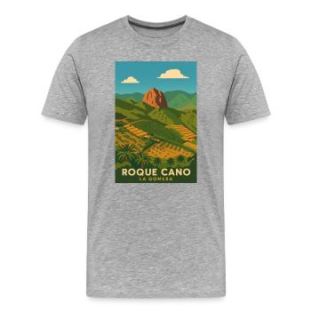 Roque Cano La Gomera - Männer Premium Bio T-Shirt - Grau meliert - Vorne - Damien (186cm)