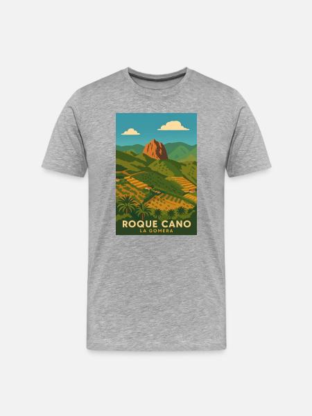 Roque Cano La Gomera - T-shirt bio Premium Homme - gris chiné