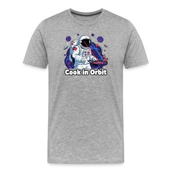 Koch im Orbit Astronaut - Männer Premium Bio T-Shirt - Grau meliert - Vorne - Damien (186cm)