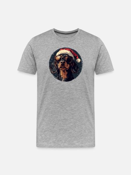 SantaDog Sunglasses - Men's Premium Organic T-Shirt - heather grey