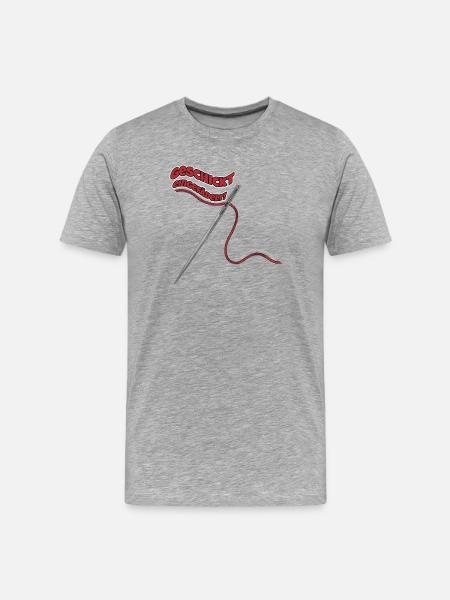 Geschickt Eingefädelt – Nadelkunst (Oder: Gef...) - Männer Premium Bio T-Shirt - Grau meliert