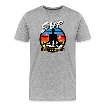 SOUPER - T-shirt bio Premium Homme - gris chiné - Devant - Damien (186cm)