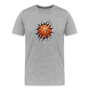 Slam Dunk Wall Break Basketball Impact Sport - T-shirt bio Premium Homme - gris chiné - Devant - Damien (186cm)