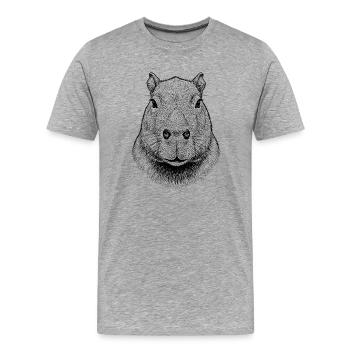 Capybara - Männer Premium Bio T-Shirt - Grau meliert - Vorne - Damien (186cm)