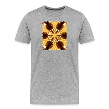 Feuerstern Mandala Kaleidoskop - Männer Premium Bio T-Shirt - Grau meliert - Vorne - Damien (186cm)