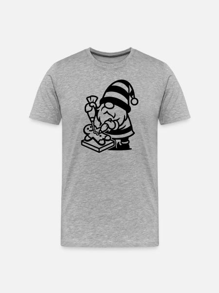Gingerbread Baking Gnome - Men's Premium Organic T-Shirt - heather grey