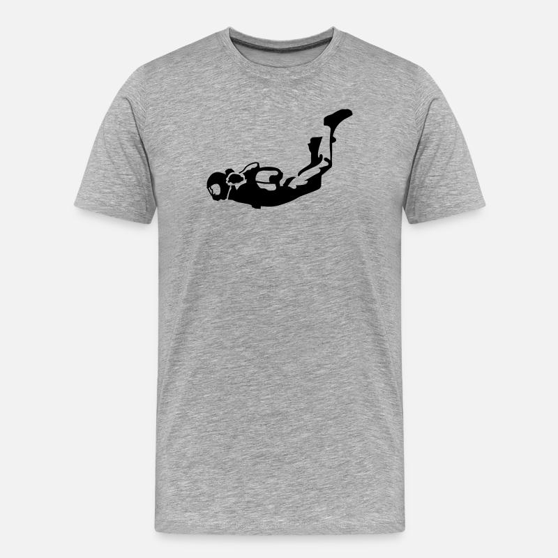 Skydiver - Männer Premium Bio T-Shirt - Grau meliert