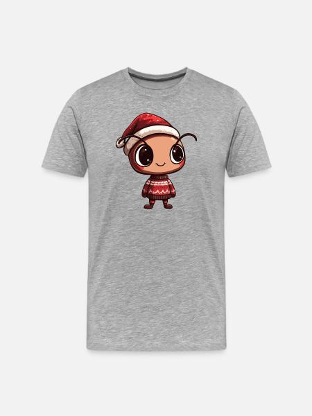 Noël des fourmis - T-shirt bio Premium Homme - gris chiné