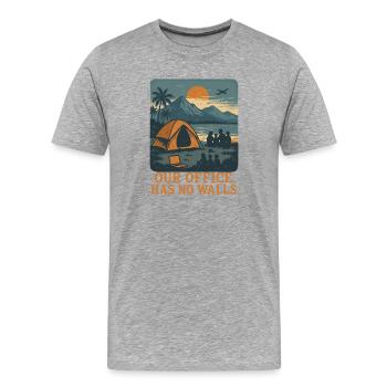 Digitale - Männer Premium Bio T-Shirt - Grau meliert - Vorne - Damien (186cm)