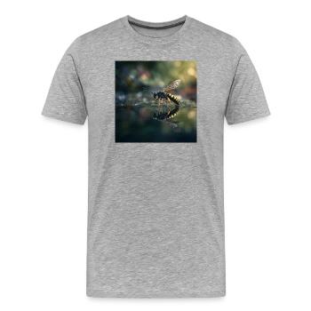 Endoscopie des guêpes : la nature en détail - T-shirt bio Premium Homme - gris chiné - Devant - Damien (186cm)