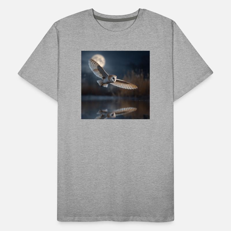 Barn Owl in the Moonlight – Mystical Night Men's Premium Organic T-Shirt