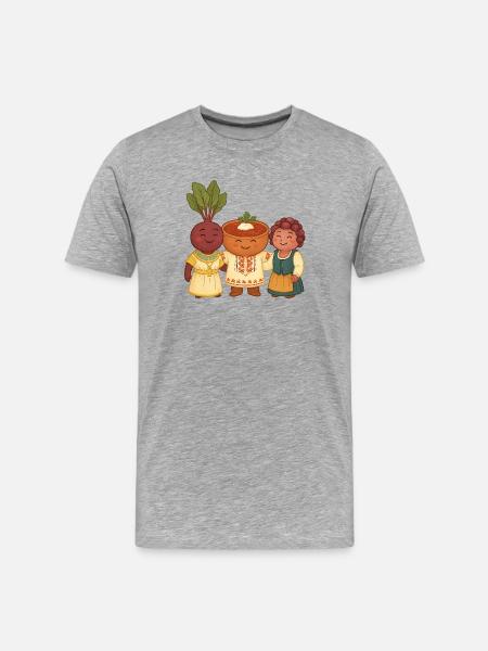 Beetroot, borsch and salad - Men's Premium Organic T-Shirt - heather grey