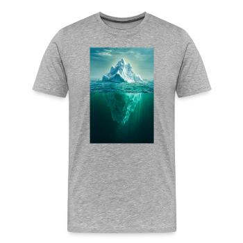 Dualité de la Montagne dans Ocean Blue - T-shirt bio Premium Homme - gris chiné - Devant - Damien (186cm)