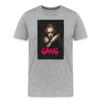 Renaissance Rebel Pink Gang Portrait - Men's Premium Organic T-Shirt - heather grey - Front - Damien (186cm)