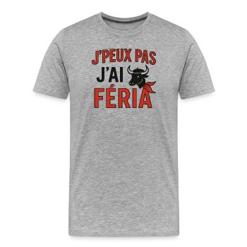 I can't, I feria - Men's Premium Organic T-Shirt - heather grey - Front - Damien (186cm)