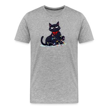 Drôle de Noël sombre et sombre - T-shirt bio Premium Homme - gris chiné - Devant - Damien (186cm)