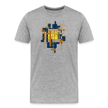 Abstrakt - Männer Premium Bio T-Shirt - Grau meliert - Vorne - Damien (186cm)