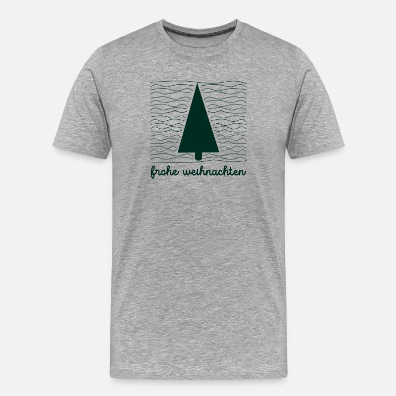 Weihnachten Weihnachtsbaum minimalistisch - Männer Premium Bio T-Shirt - Grau meliert