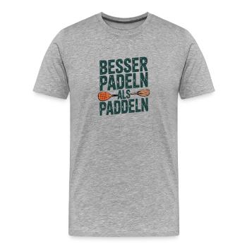 Mieux vaut pagayer que pagayer - T-shirt bio Premium Homme - gris chiné - Devant - Damien (186cm)