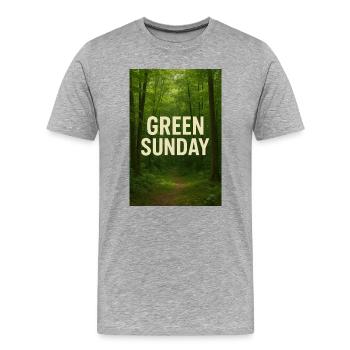 Dimanche vert dans la forêt - T-shirt bio Premium Homme - gris chiné - Devant - Damien (186cm)