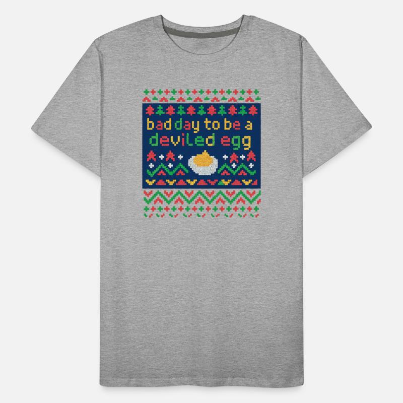 Deviled Egg Pixel Pun, Xmas Food lover Men's Premium Organic T-Shirt