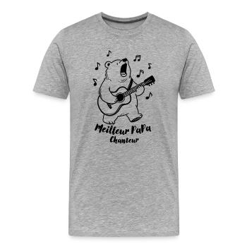 Bester singender Vater - Männer Premium Bio T-Shirt - Grau meliert - Vorne - Damien (186cm)