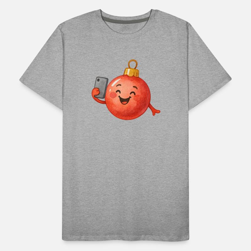 Fröhliche Weihnachtskugel Selfie Männer Premium Bio T-Shirt
