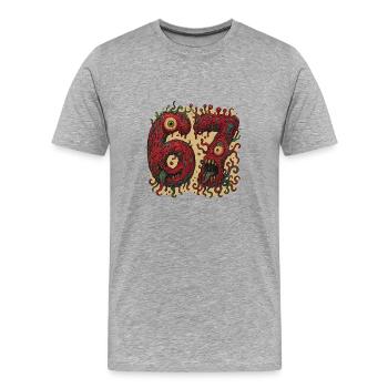 ZOMBIE SIXSEVEN - Männer Premium Bio T-Shirt - Grau meliert - Vorne - Damien (186cm)