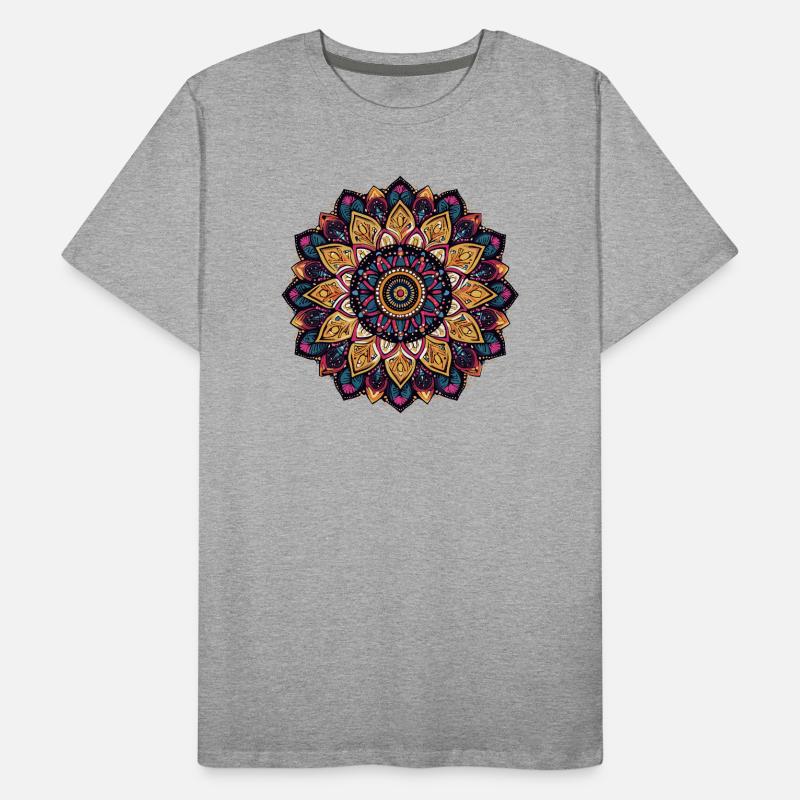 Lebendige Mandala-Blüte Männer Premium Bio T-Shirt