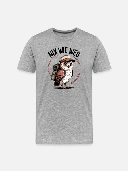 Let's get away owl adventure - Men's Premium Organic T-Shirt - heather grey