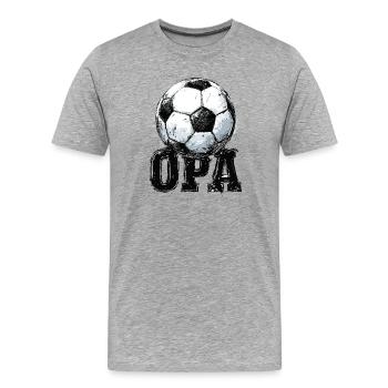 Grand-père Grand-père Football - T-shirt bio Premium Homme - gris chiné - Devant - Damien (186cm)