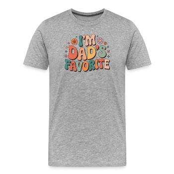 Dad's Favorite Colorful Message - Men's Premium Organic T-Shirt - heather grey - Front - Damien (186cm)