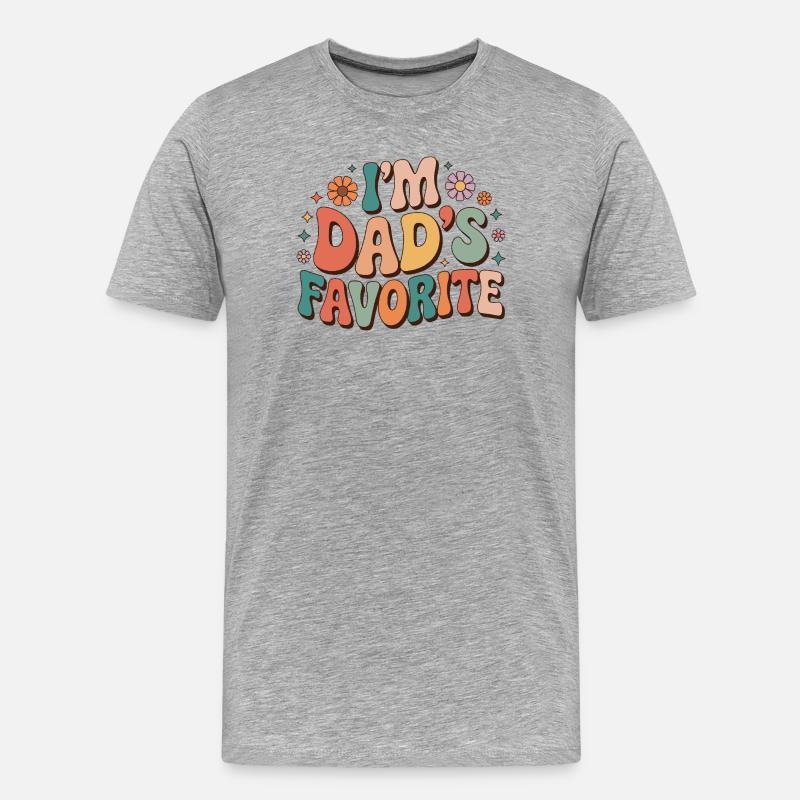 Dad's Favorite Bunte Botschaft - Männer Premium Bio T-Shirt - Grau meliert