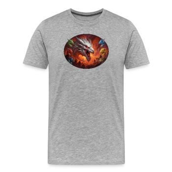 WING OF FIRES LEGENDS FATHOM DARKSTALKER - T-shirt bio Premium Homme - gris chiné - Devant - Damien (186cm)