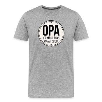 OPA Geschenk Grossvater - Männer Premium Bio T-Shirt - Grau meliert - Vorne - Damien (186cm)