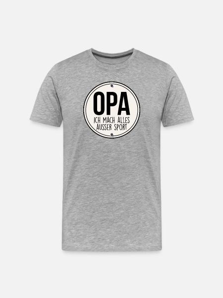 OPA Geschenk Grossvater - Männer Premium Bio T-Shirt - Grau meliert