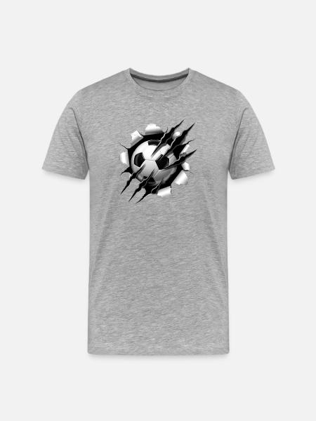 Cool football motif with claw marks fan sport - Men's Premium Organic T-Shirt - heather grey
