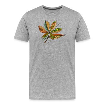 feuilles - T-shirt bio Premium Homme - gris chiné - Devant - Damien (186cm)