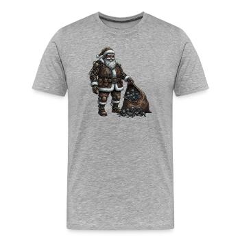 Cyborg Santa Claus - Men's Premium Organic T-Shirt - heather grey - Front - Damien (186cm)