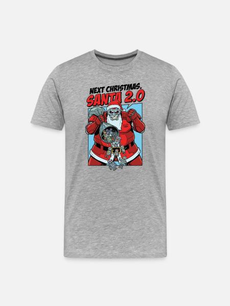 Santa 2.0 Cyborg - Men's Premium Organic T-Shirt - heather grey