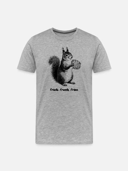 Peace, Joy, Franz Squirrel - Men's Premium Organic T-Shirt - heather grey