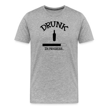 Drunk in Progress - alcohol - Men's Premium Organic T-Shirt - heather grey - Front - Damien (186cm)