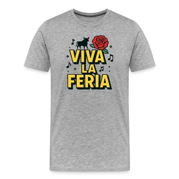 Viva la feria - Basque traditions - Men's Premium Organic T-Shirt - heather grey - Front - Damien (186cm)