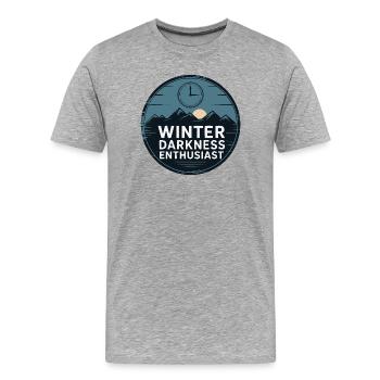 Insigne d’Enthousiasme de l’Hiver - T-shirt bio Premium Homme - gris chiné - Devant - Damien (186cm)