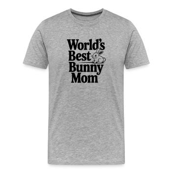 World's Best Bunny Mom - Men's Premium Organic T-Shirt - heather grey - Front - Damien (186cm)