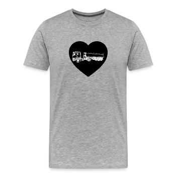 Truck - Männer Premium Bio T-Shirt - Grau meliert - Vorne - Damien (186cm)