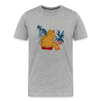 WENN ES IN EINEN SITZ PASST - Männer Premium Bio T-Shirt - Grau meliert - Vorne - Damien (186cm)